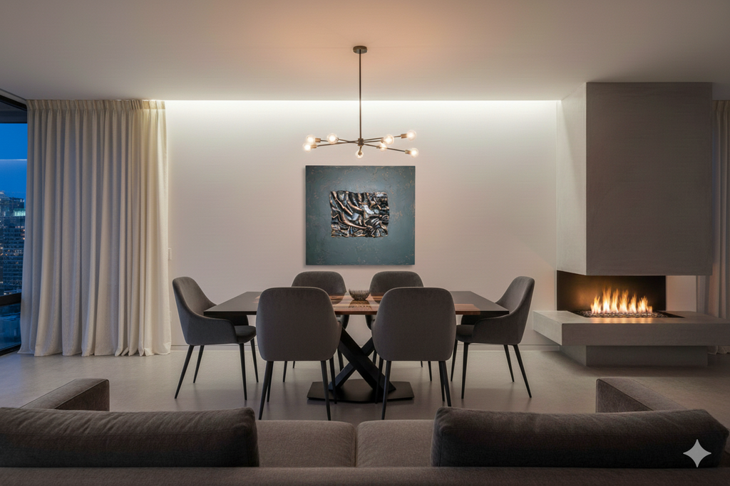 Ébano Dorado   Mesa con resina epoxi negra y madera natural de nogal