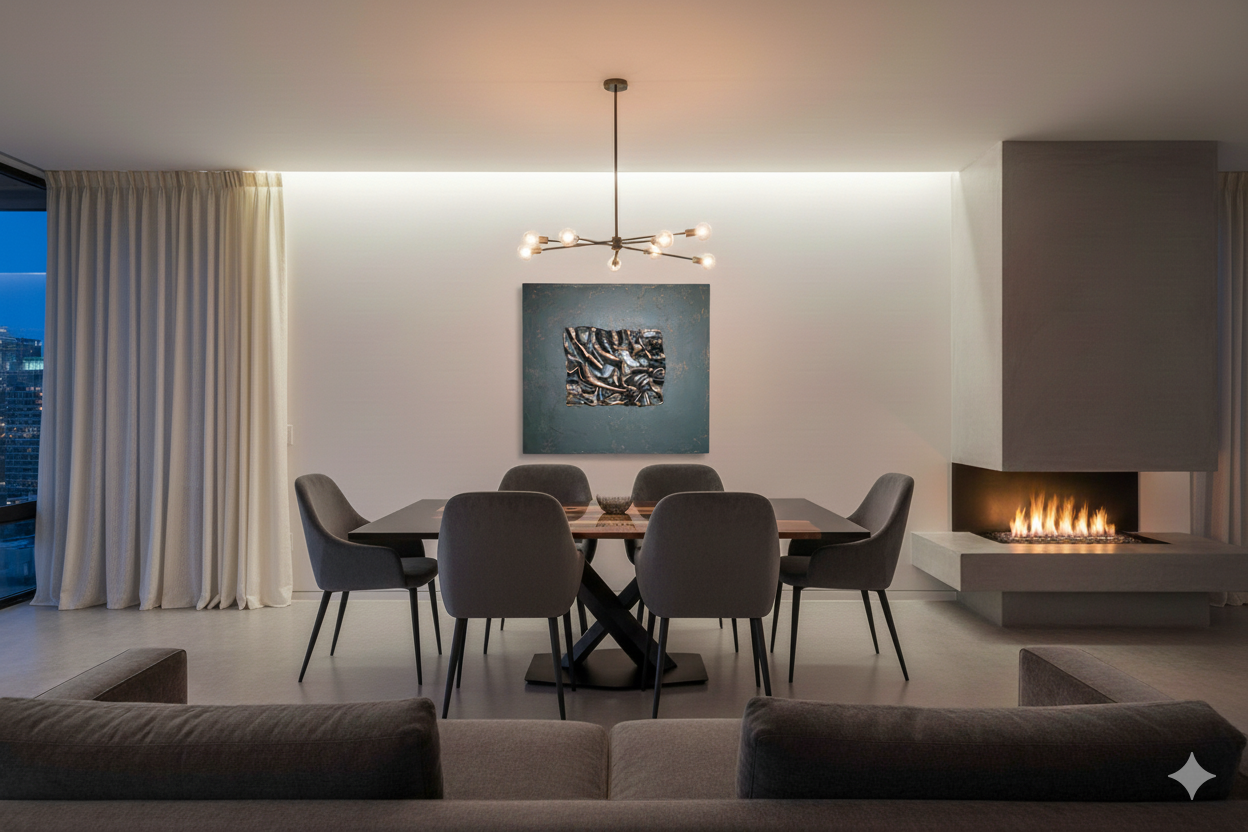 Ébano Dorado   Mesa con resina epoxi negra y madera natural de nogal