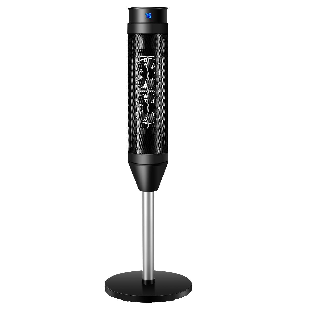 Calefactor De Torre De Cerámica Con Mando Termostato Regulable Y Temporizador Para Casa Y Oficina 28 X 28 X 86 Cm