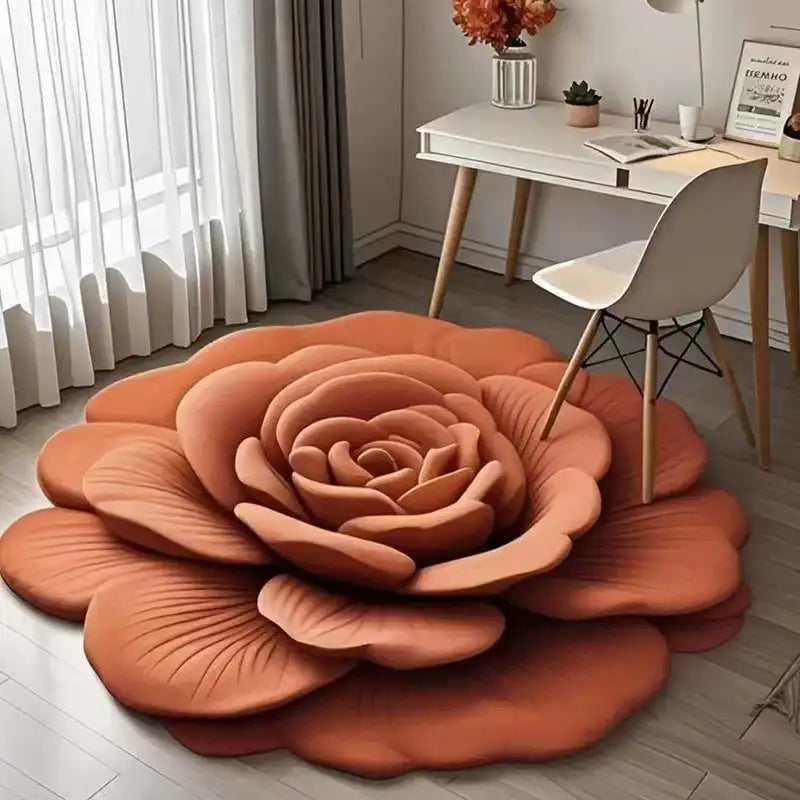 Alien Floral Plush & Diatomaceous Earth Floor Mat Bathroom Absorbent Anti-Slip 3D Fresh Flower Pattern Door Mats Dirt-Resistant