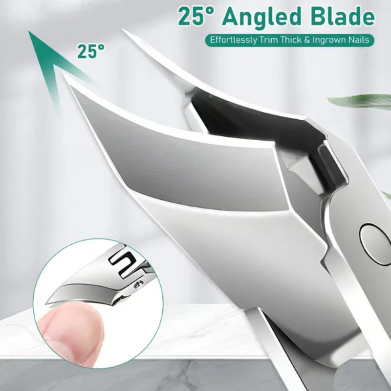 Eagle Beak Angled Nail Clippers 3-Piece Set Angled Head Large Nail Clippers Set for Thick Nails Seniors Ingrown Care
