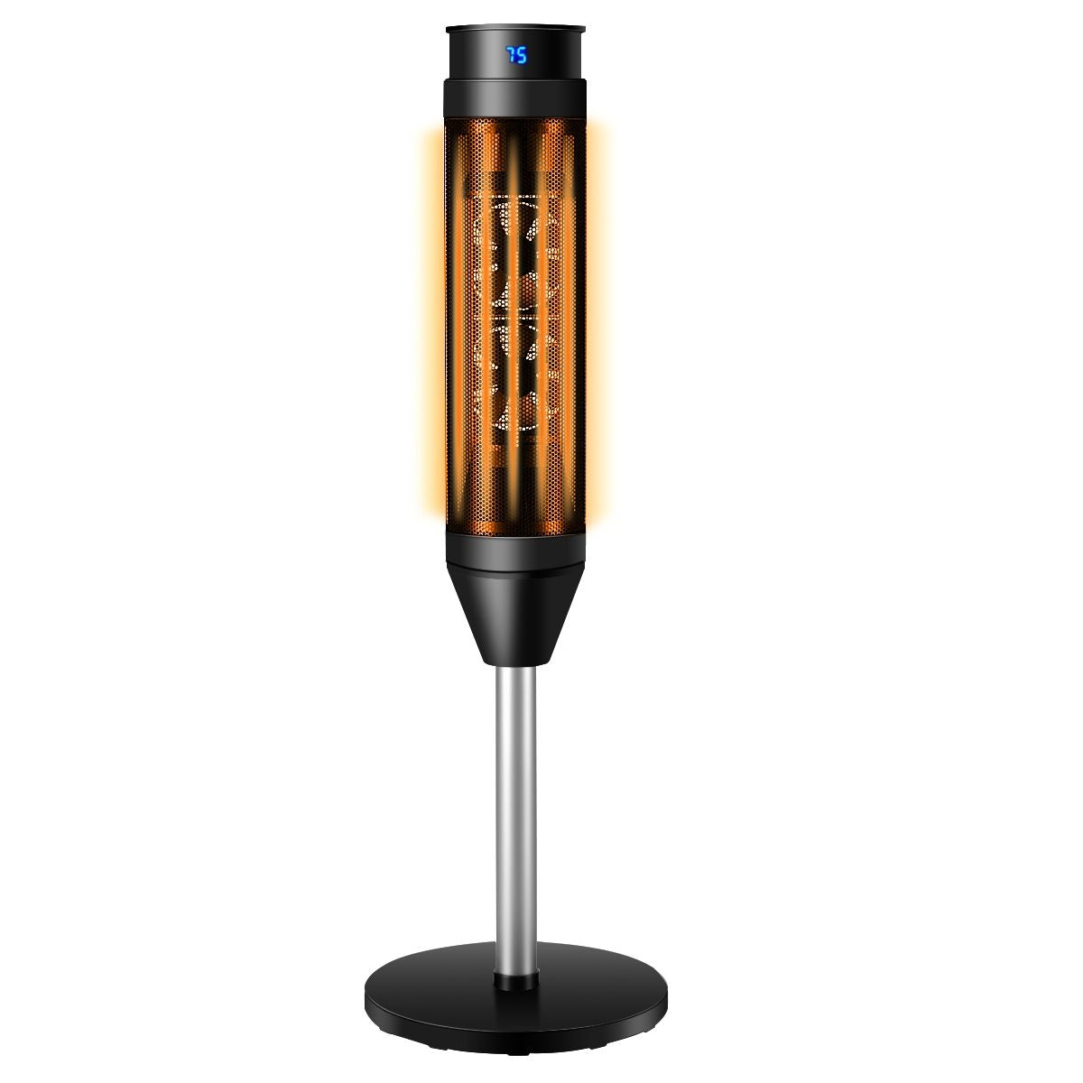 Calefactor De Torre De Cerámica Con Mando Termostato Regulable Y Temporizador Para Casa Y Oficina 28 X 28 X 86 Cm