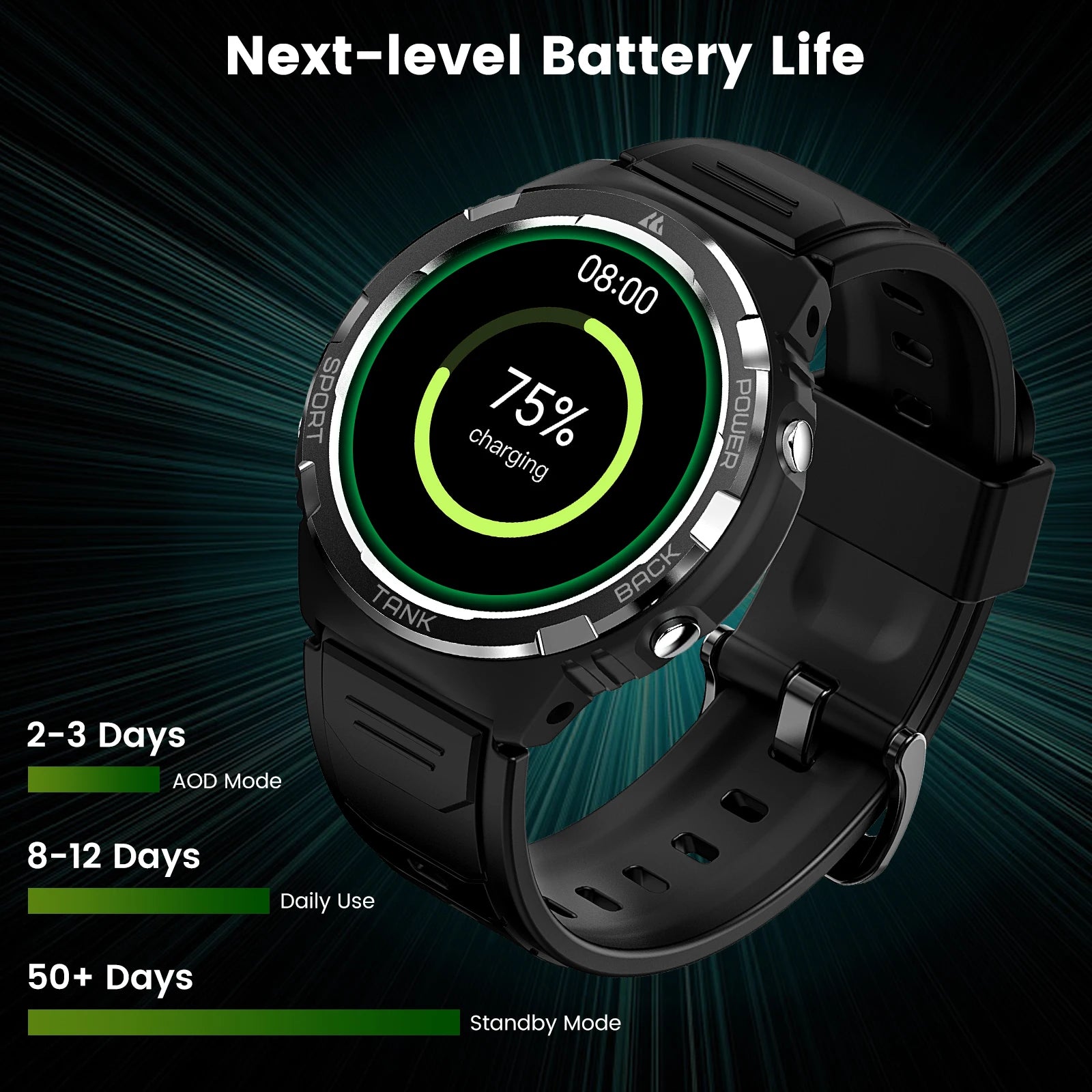 2025 Original  TANK S1 Military Smart Watch for Men Women AMOLED IP69K 5ATM Waterproof 60 Days Long Battery Bluetooth Call