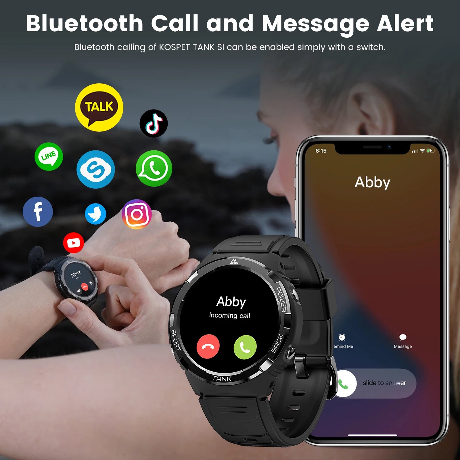 2025 Original  TANK S1 Military Smart Watch for Men Women AMOLED IP69K 5ATM Waterproof 60 Days Long Battery Bluetooth Call