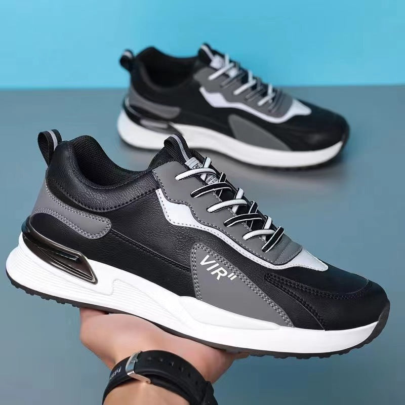 Men'S Color Block Mesh Shoes Fashion Casual Lace-Up Sneakers Outdoor Breathable Running Sports Shoes
