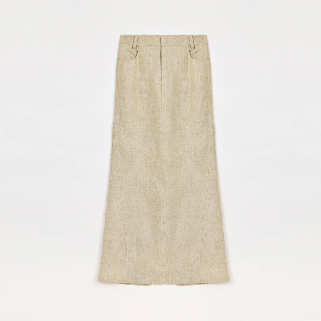 Retro Linen V-Neck Halter Vest and Fishtail Hip Skirt Set"Old Money Weekly"
