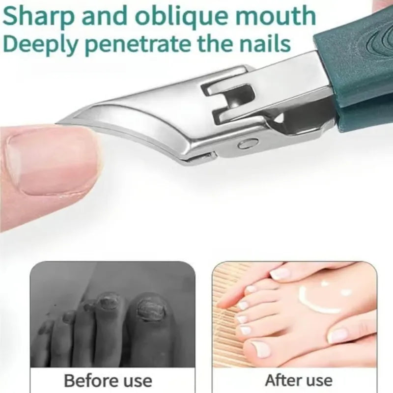 Eagle Beak Angled Nail Clippers 3-Piece Set Angled Head Large Nail Clippers Set for Thick Nails Seniors Ingrown Care